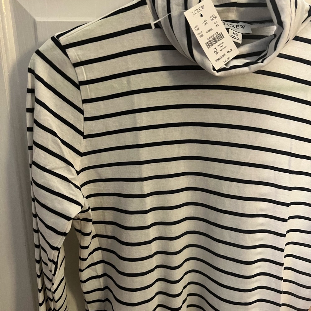 J.Crew navy blue and White Striped long sleeve